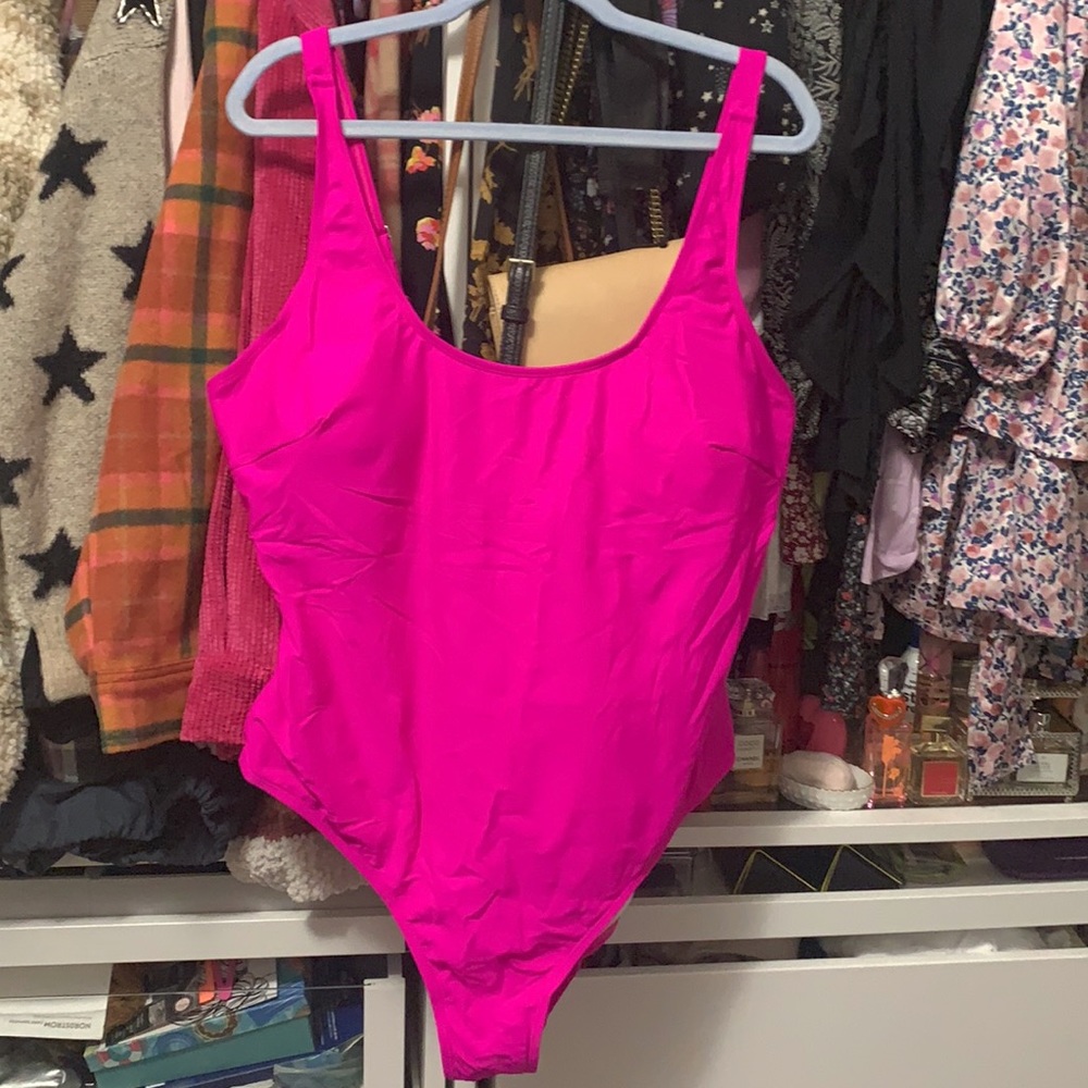 Plus Neon Pink One Piece Swimsuit